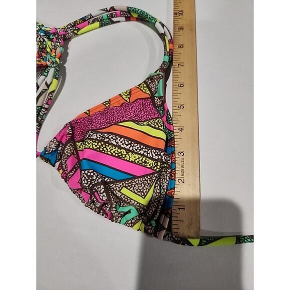 GOSSIP Bikini Top Printed Multicolor Abstract Size Medium Tie Straps - Picture 7 of 7